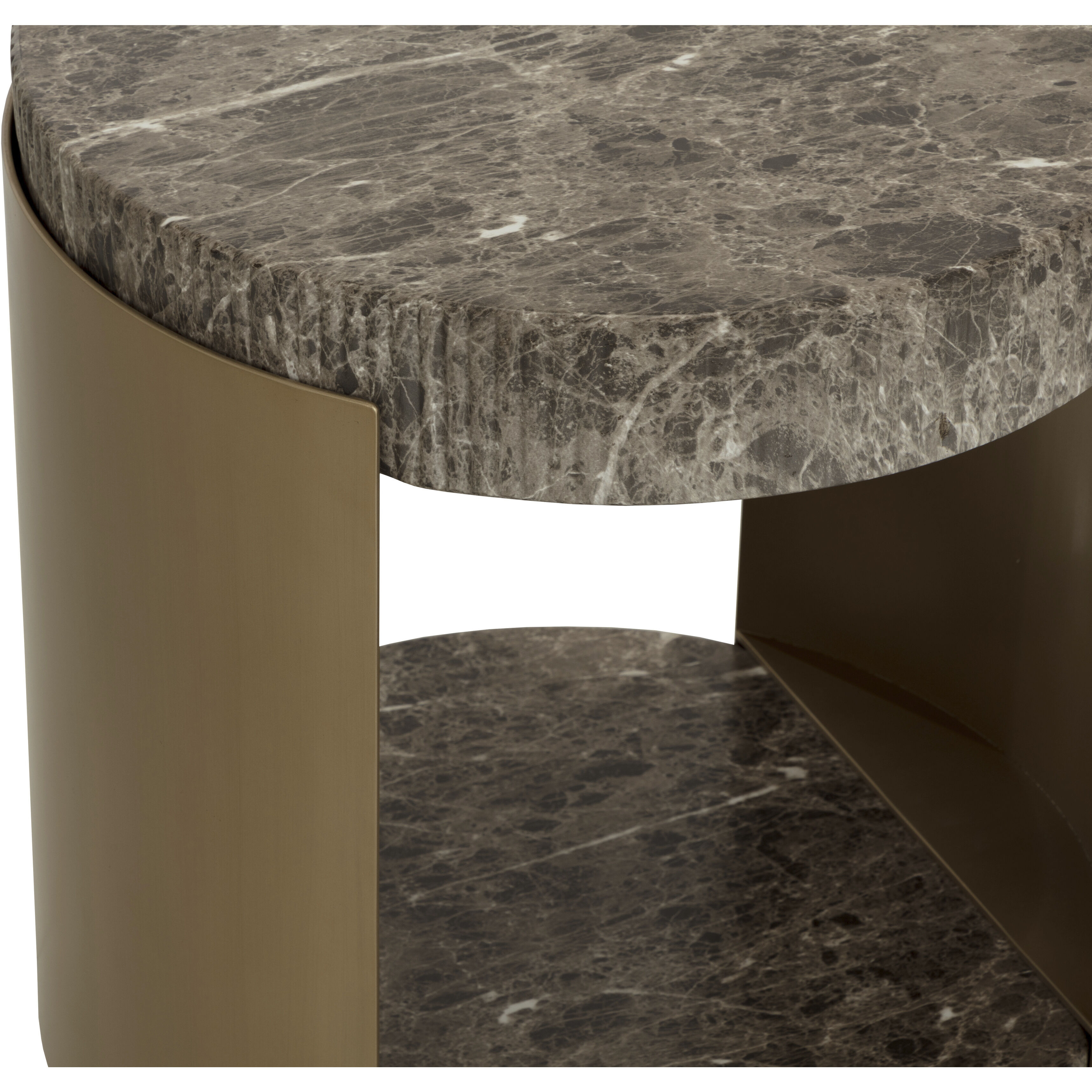 Cavette 21 X 19 inch Marble Look / Dark Emperador Outdoor End Table